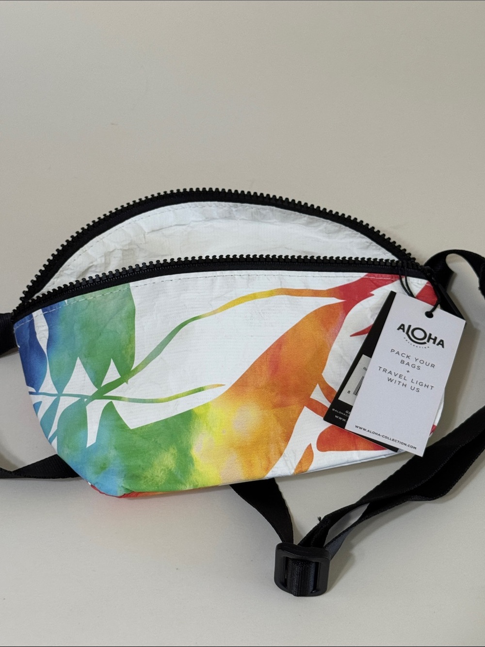 ALOHA Collection Mini Hip Pack Painted Birds Rainbow Tropical Print Fanny Pack - Picture 10 of 10